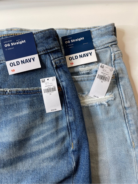 Old Navy Pants - 2 Old Navy OG straight Jean shorts, Dark Blue and Light Blue Wash